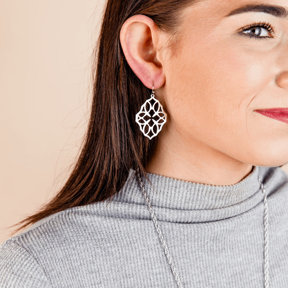 Believer Small Drop Earrings in Silver