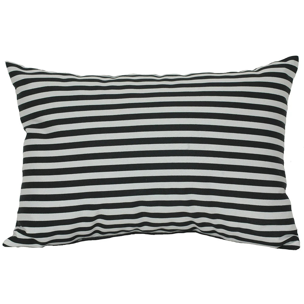 Outdoor Trapeze Black Stripe Pillow