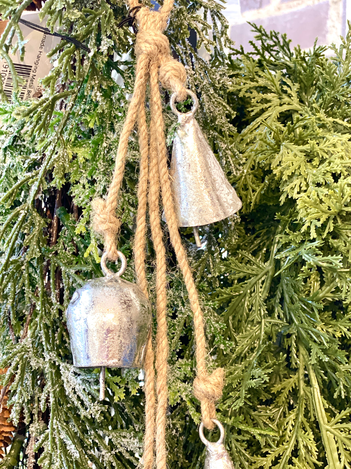 Handmade Hanging Metal Bells w/ Jute Rope