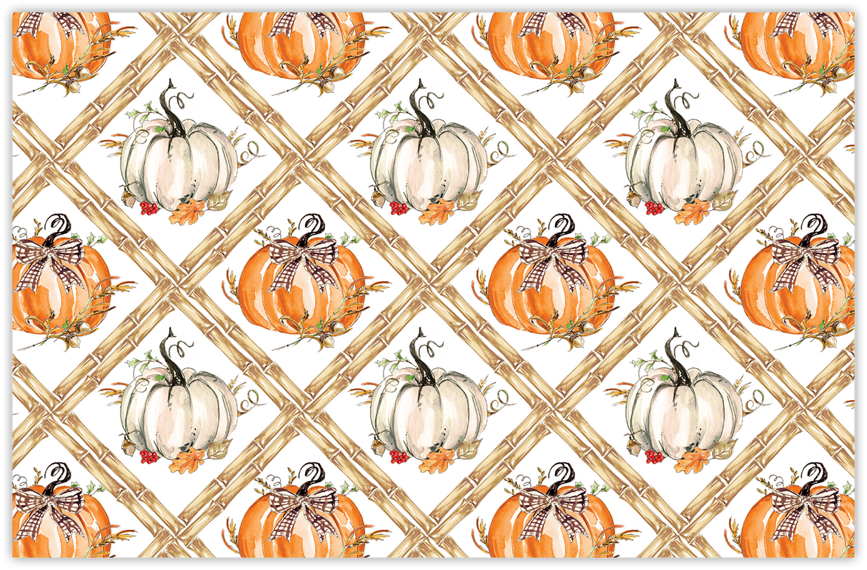Fall Pumpkins in Trellis Paper Placemats