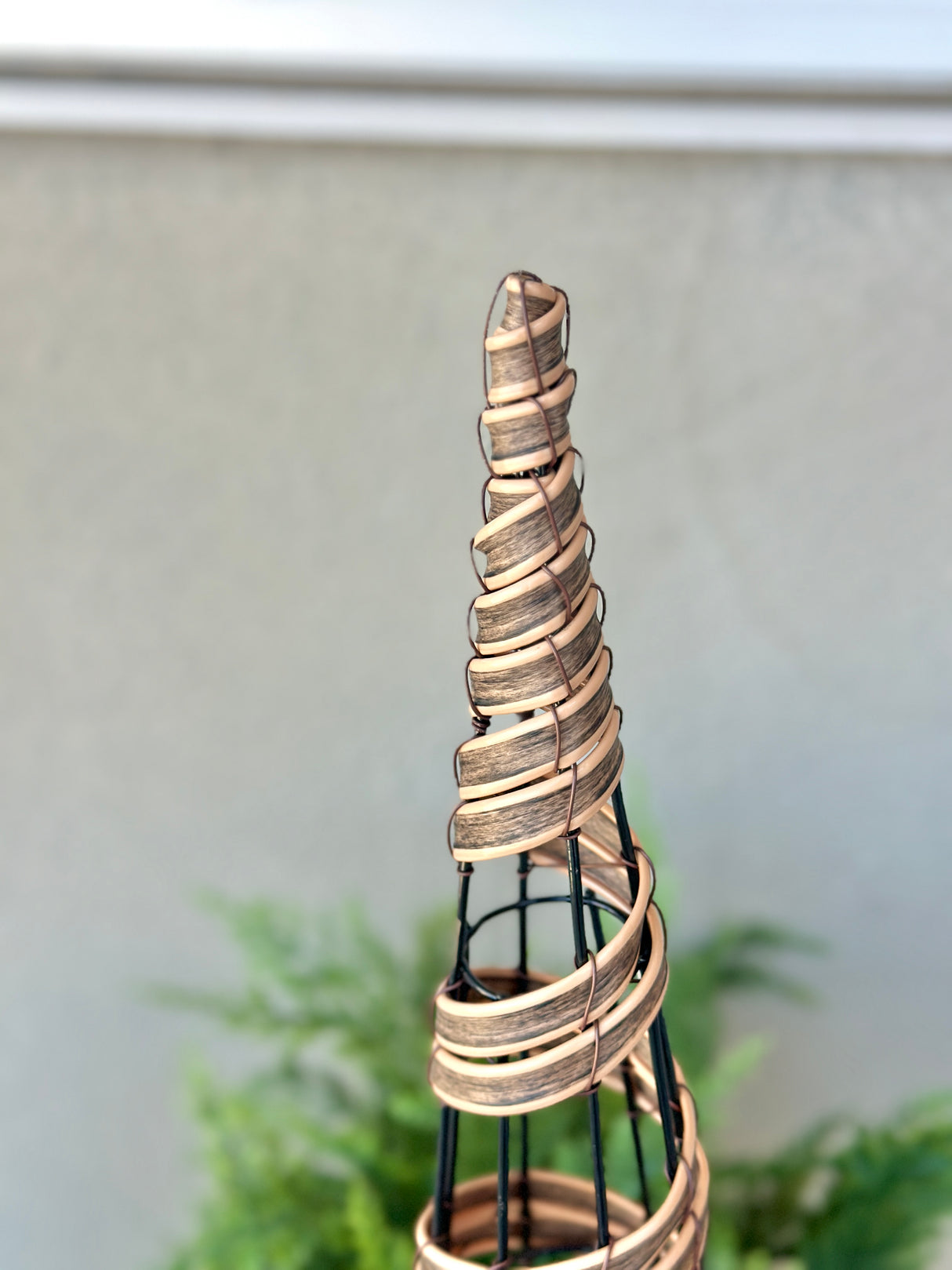 Wrapped Rattan Look Cone Tree