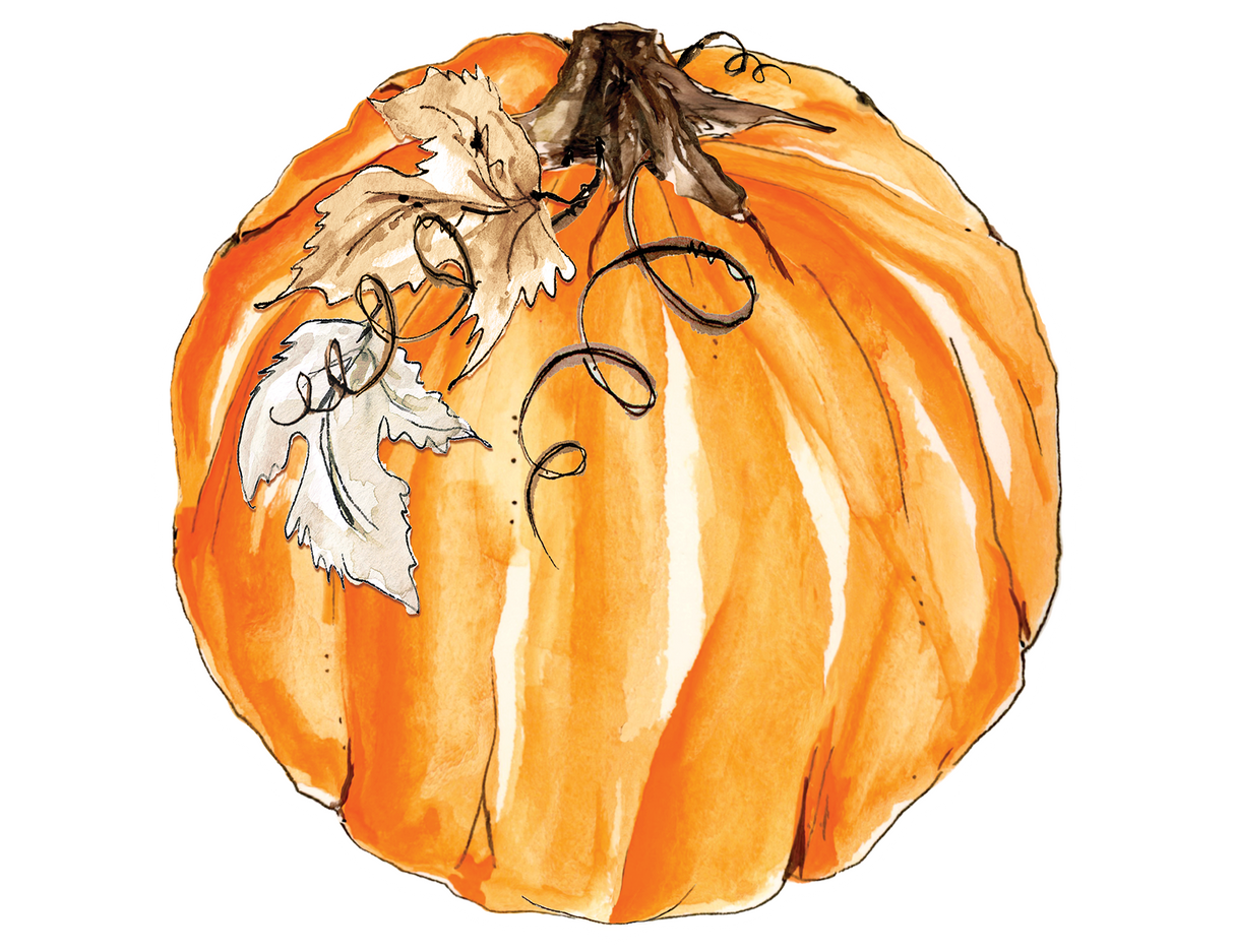 Orange Pumpkin & Leaves Paper Placemats