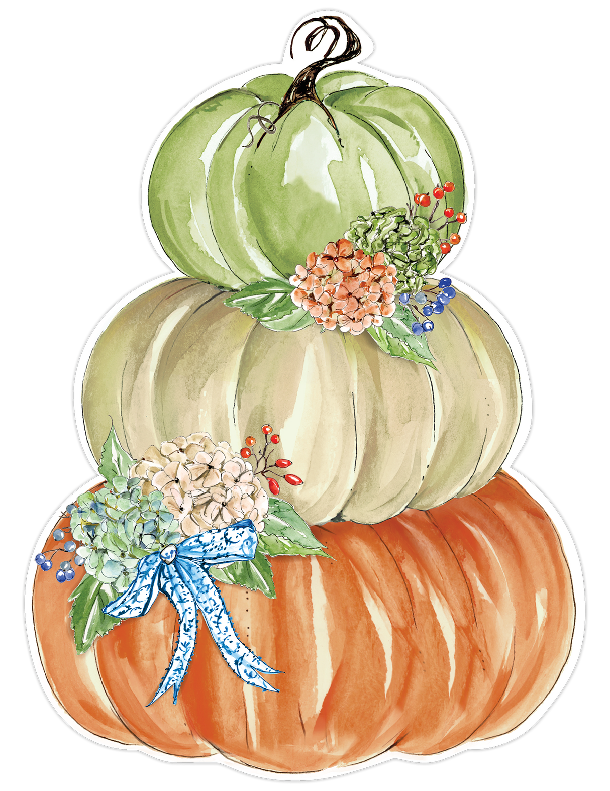Orange & Green Pumpkin Stack Paper Placemats