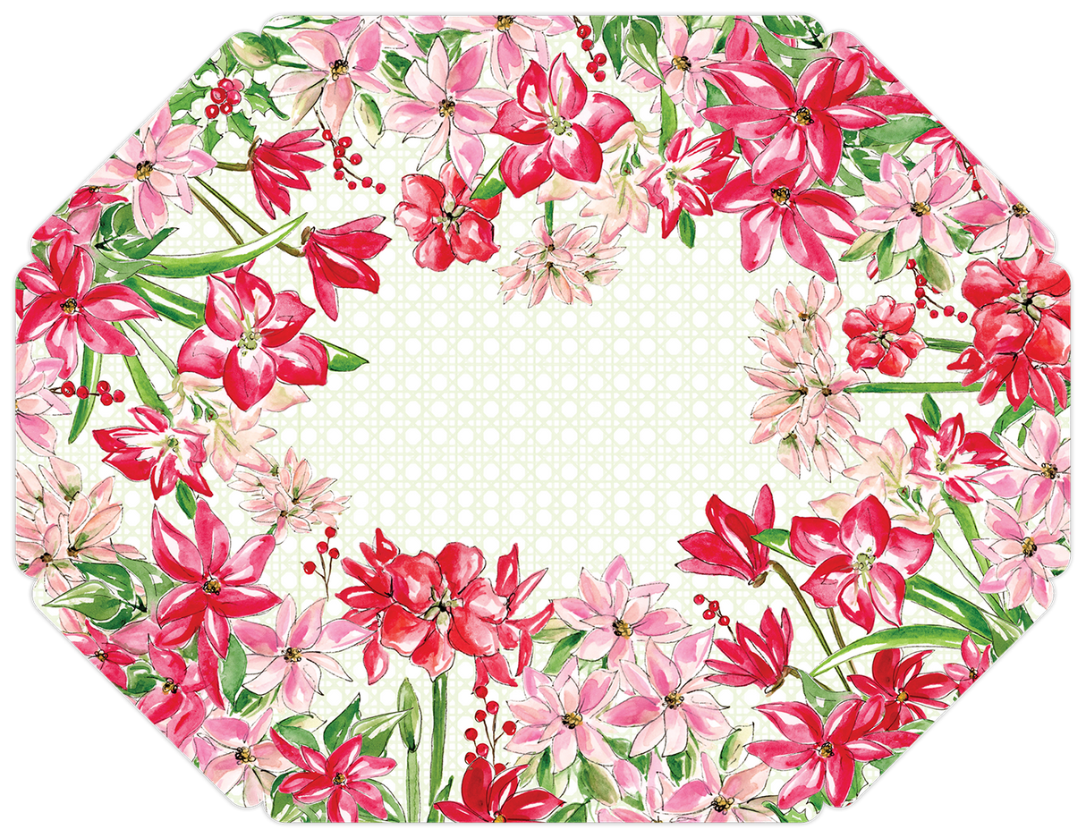 Christmas Poinsettia Paper Placemats