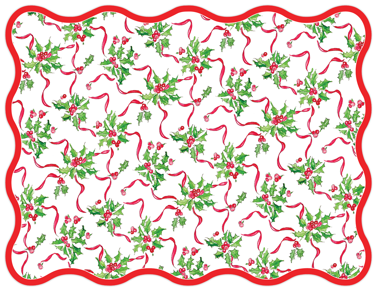 Holly and Berries Paper Placemats