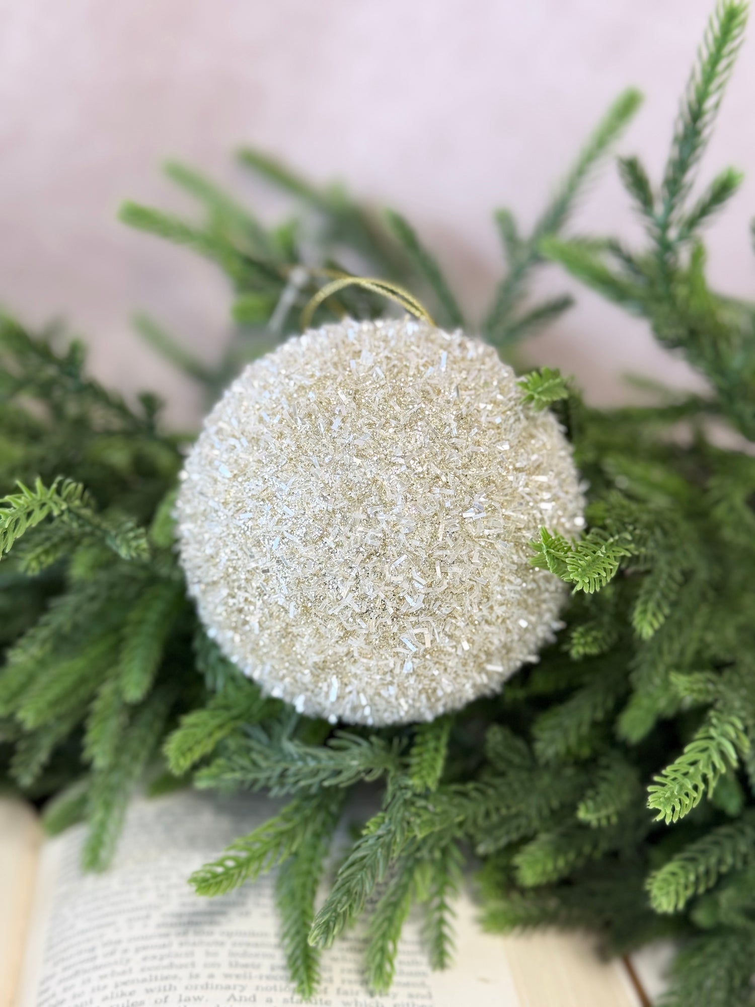 Champagne Confetti Tinsel Ornament