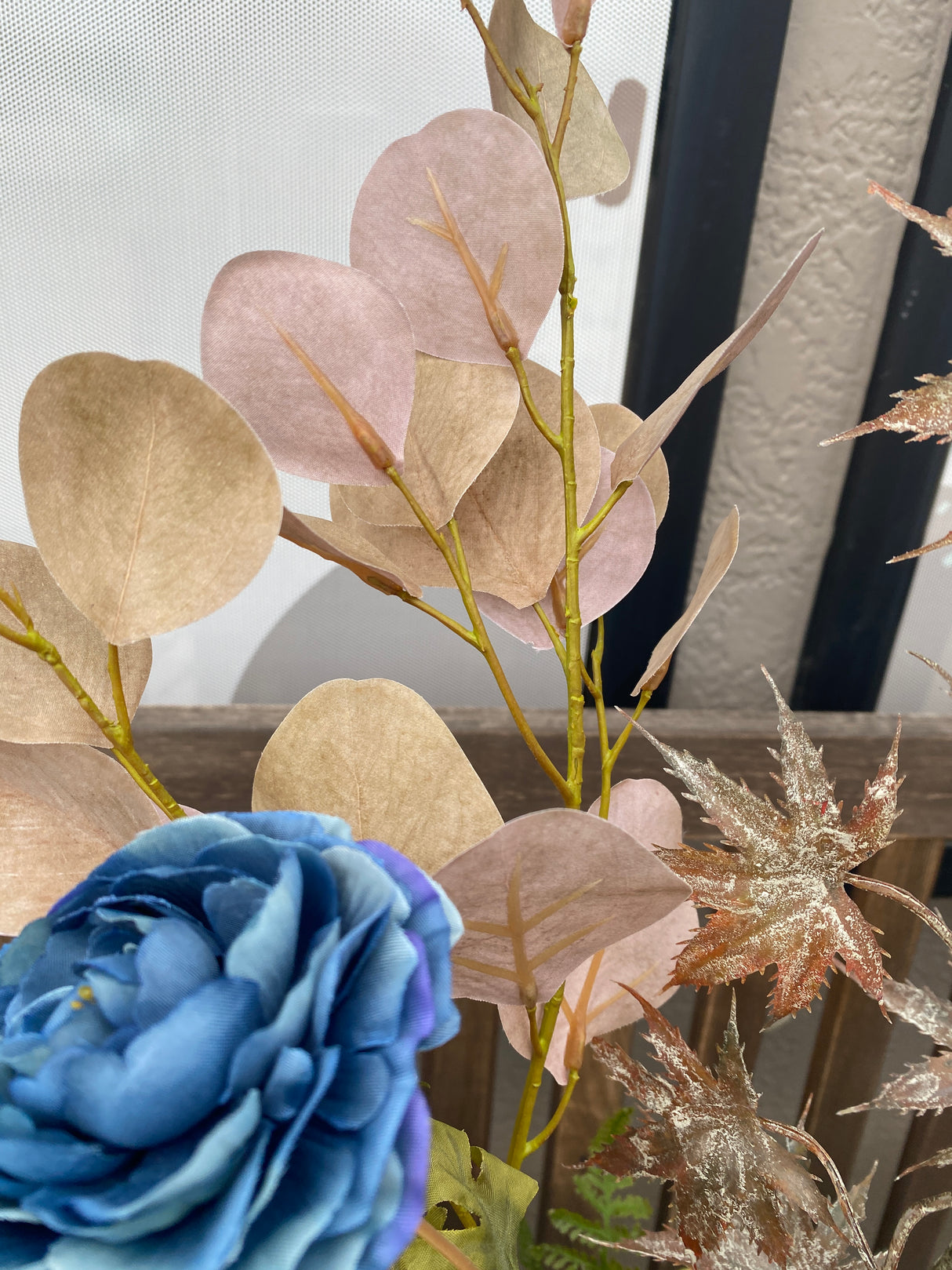 34" Burst Of Blue Porch Pot