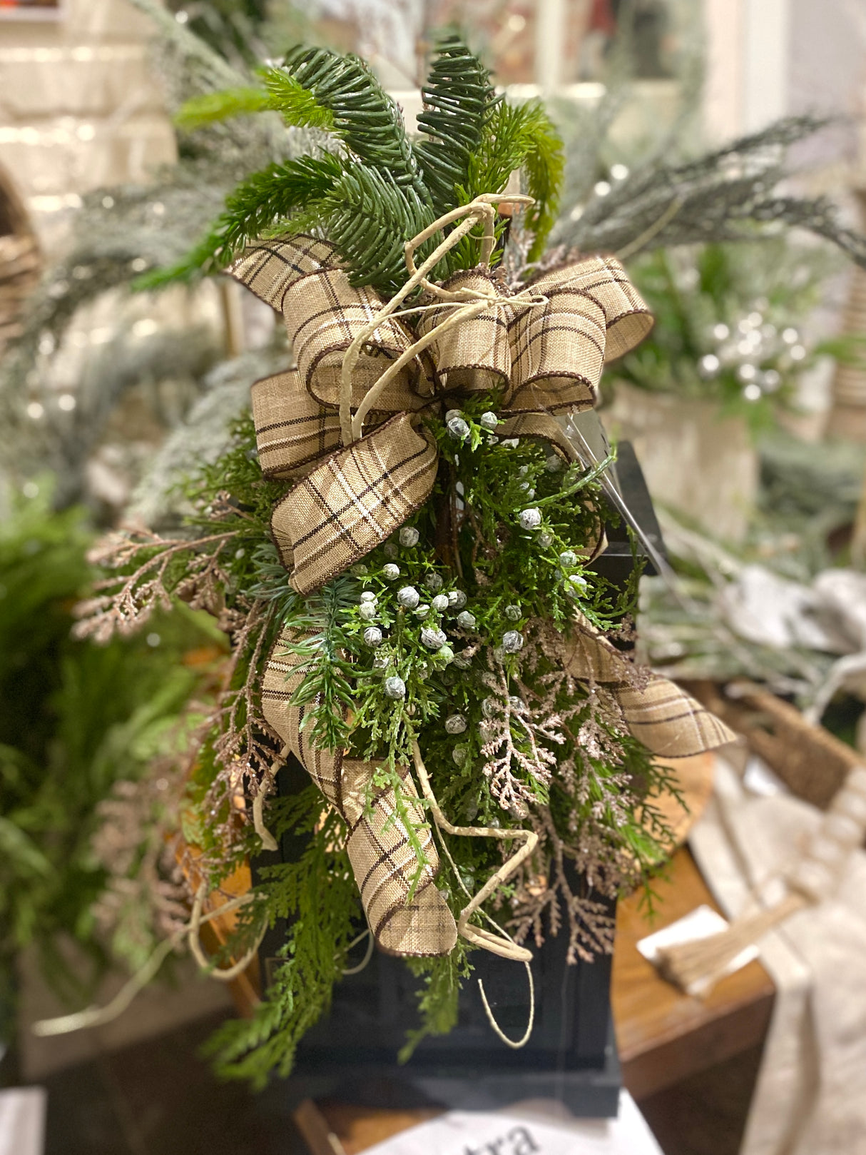 20" Calm and Quiet Lantern Swag