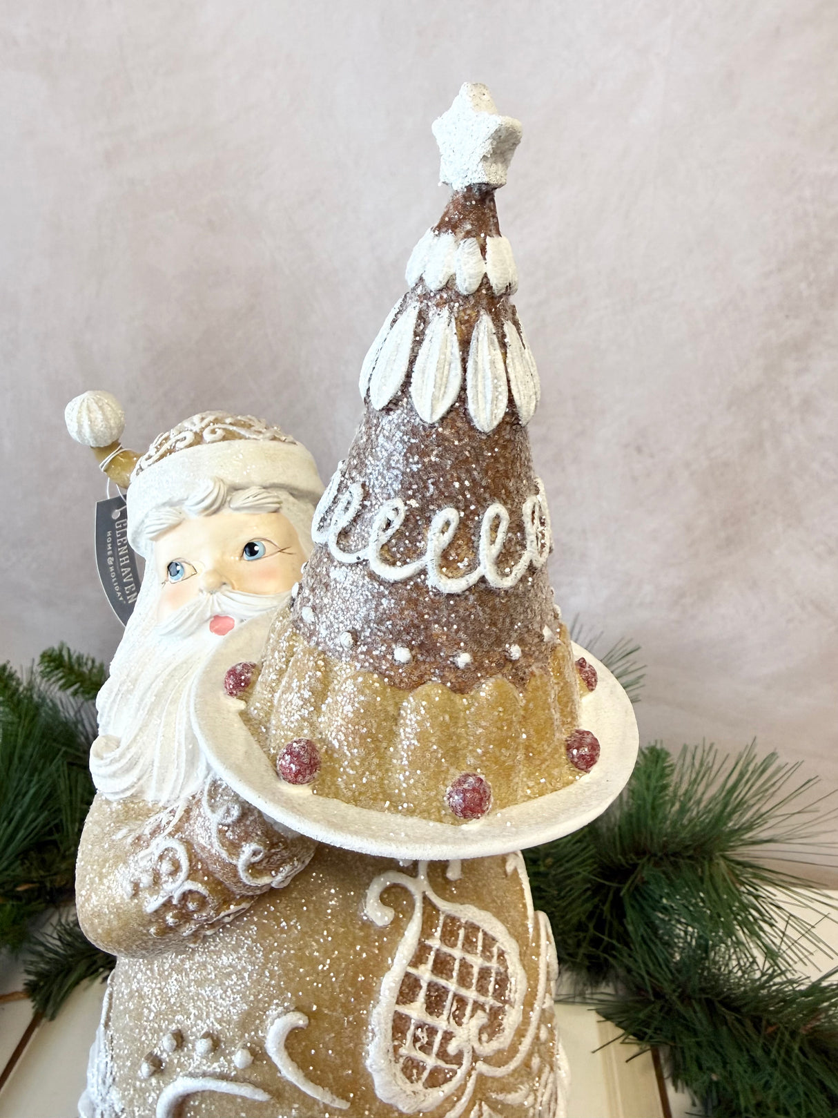 Gingerbread Resin Santa With Cake