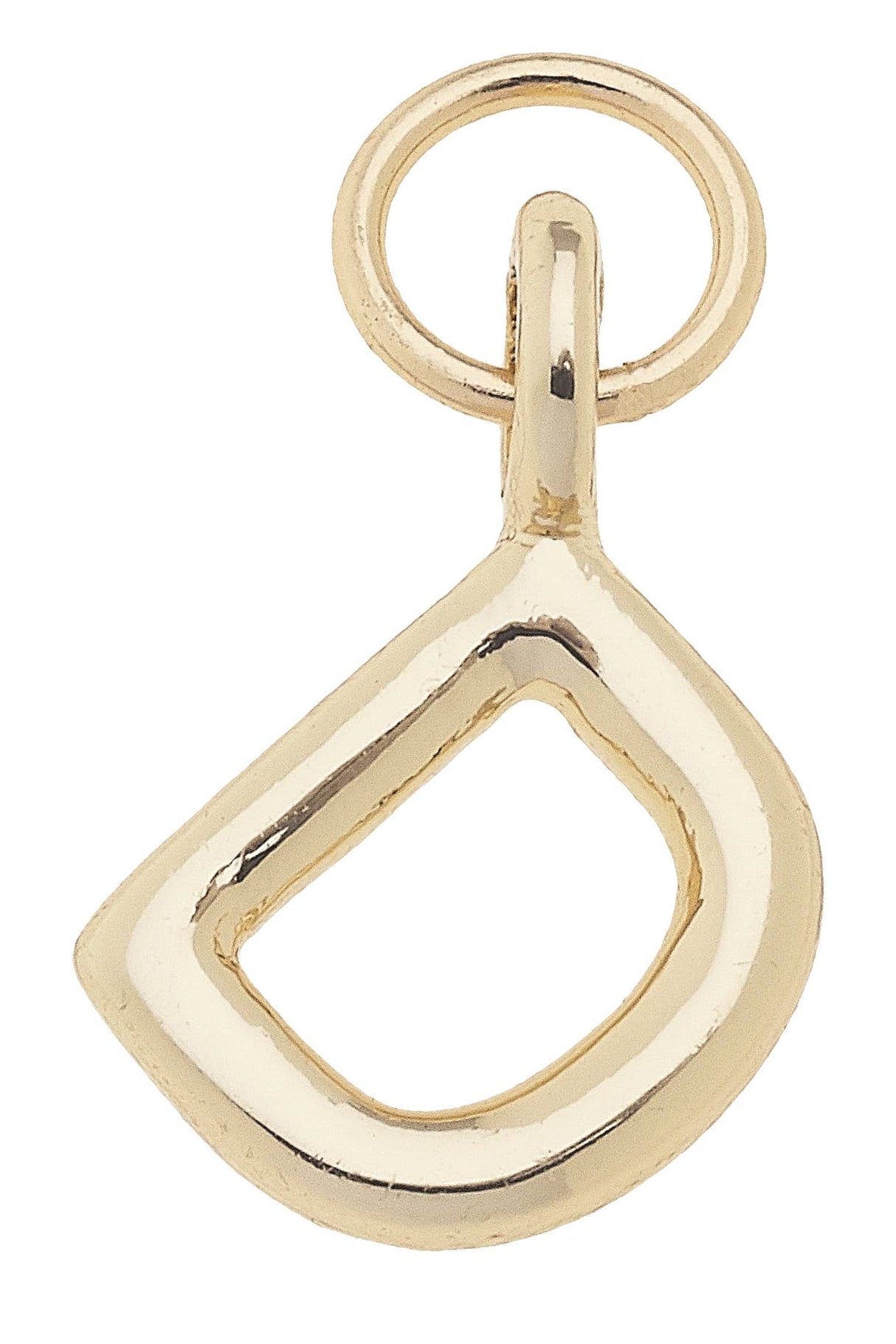 H Mini Initial Charm in Shiny Gold