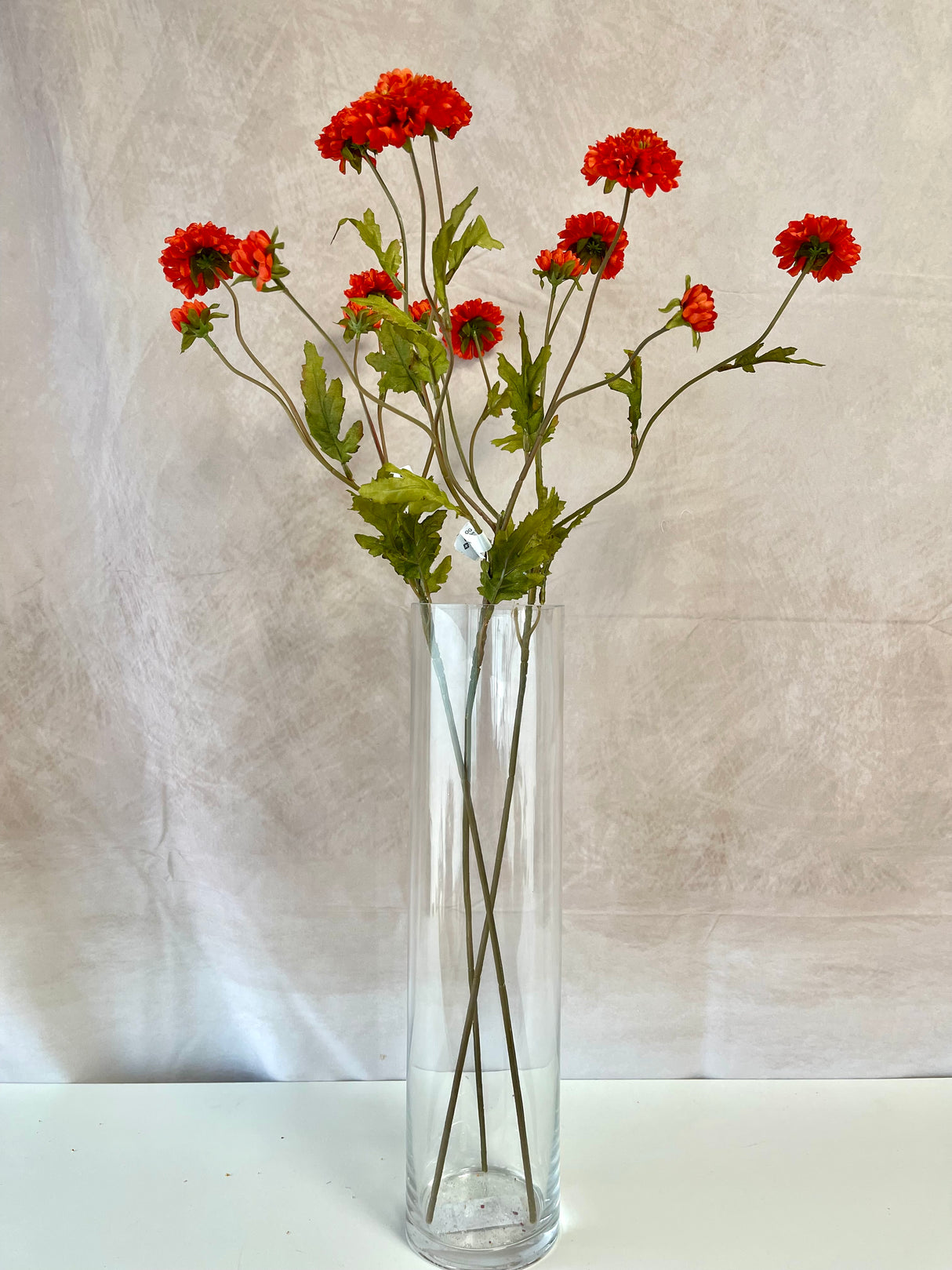 Warm Orange Pom-Pon Mum Spray