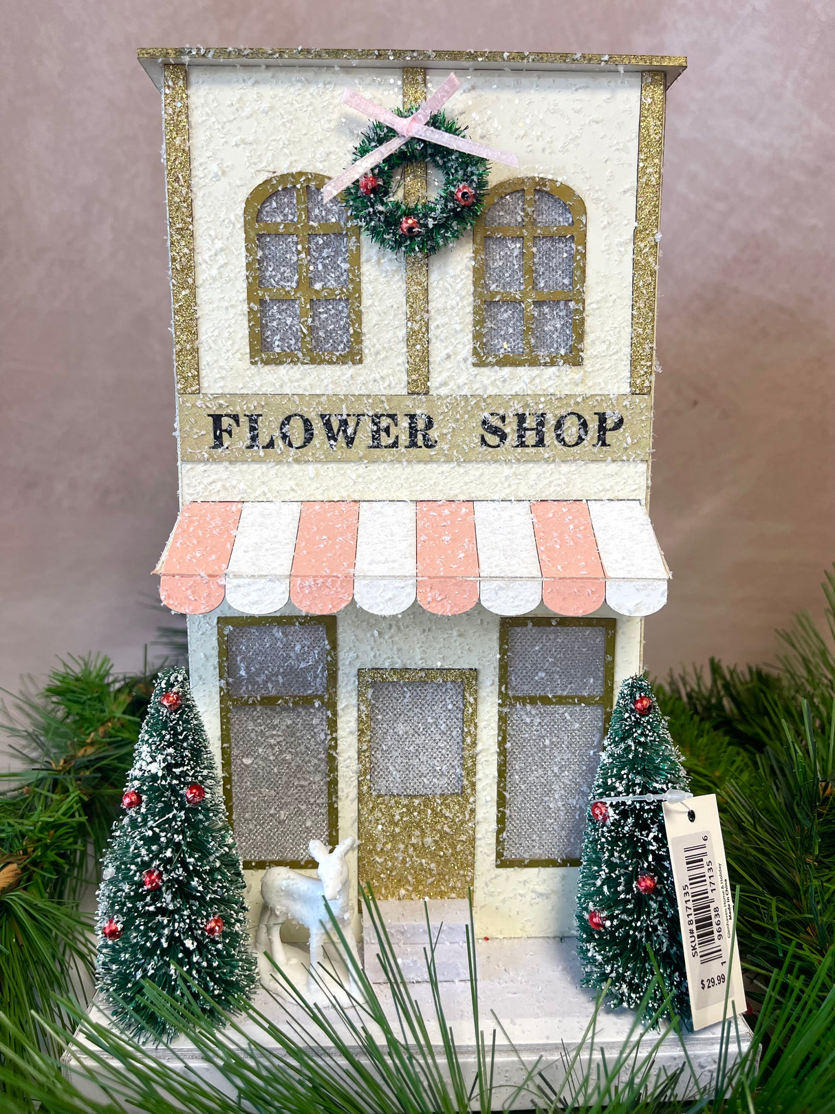 Lighted Christmas Flower Shop