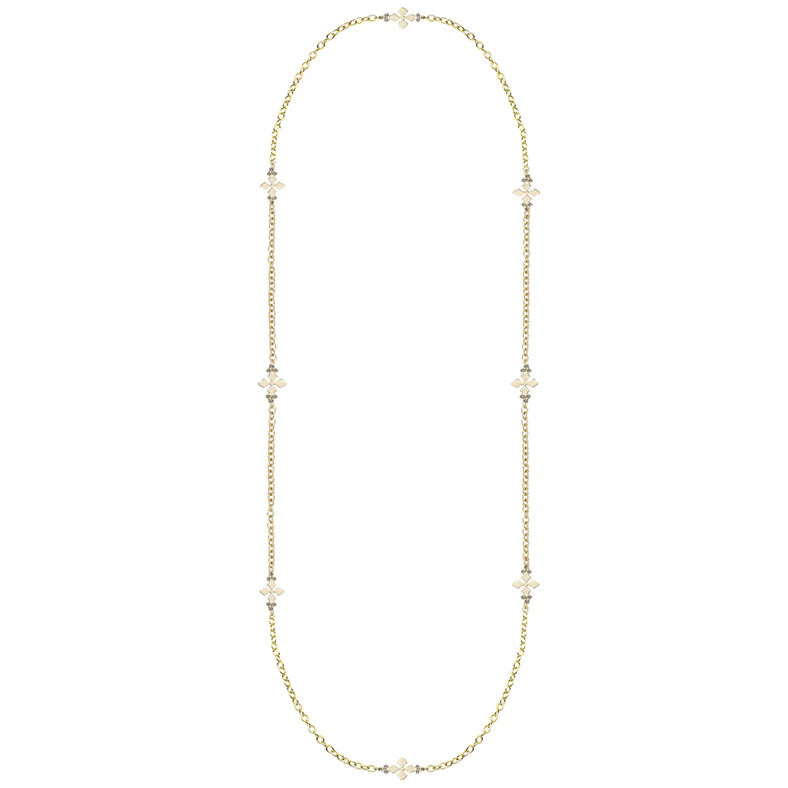 Believer Cross Station Necklace in Gold