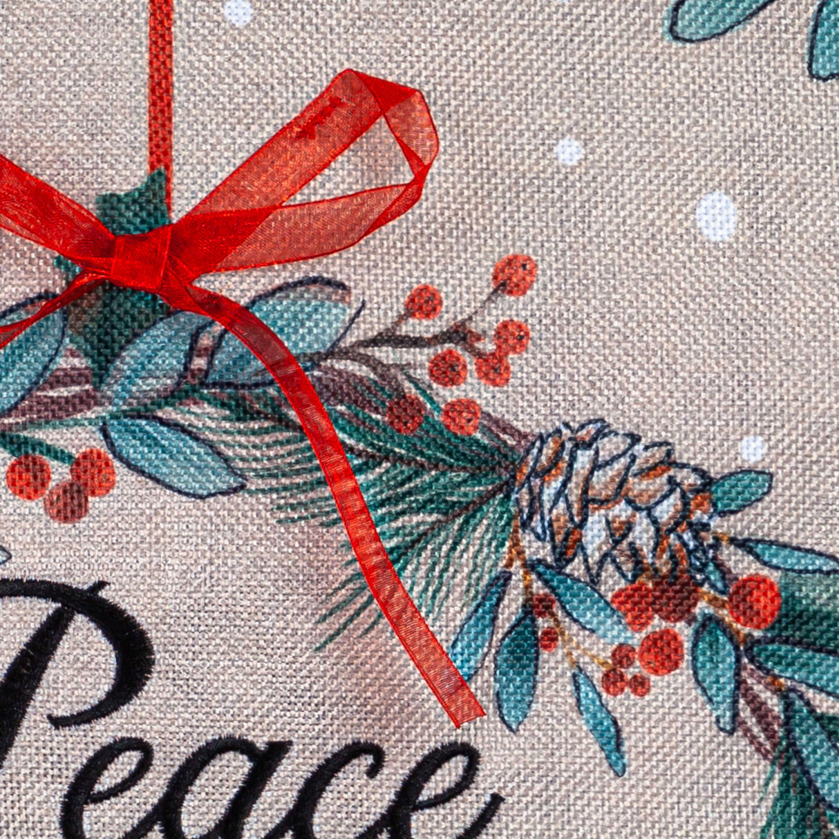 Chickadee Wreath Burlap Garden Flag