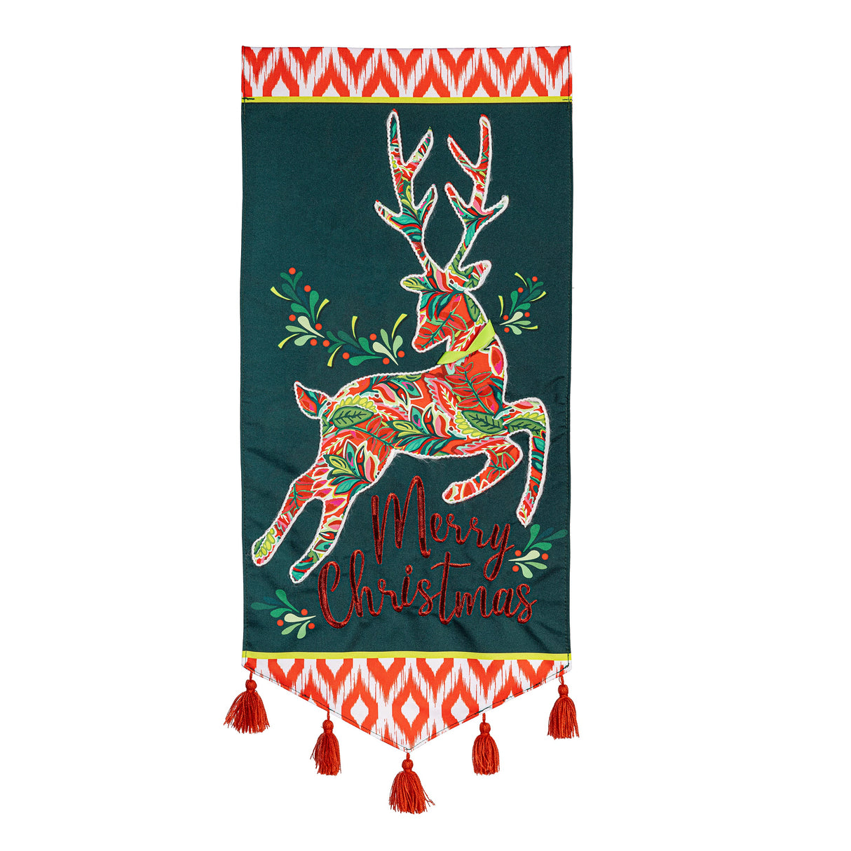 Large Patterned Reindeer Garden Flag