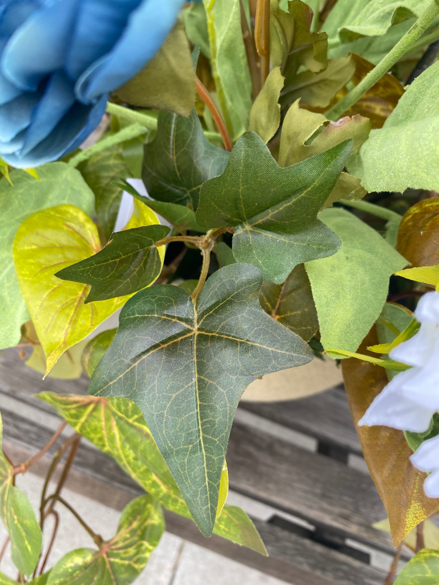 34" Burst Of Blue Porch Pot