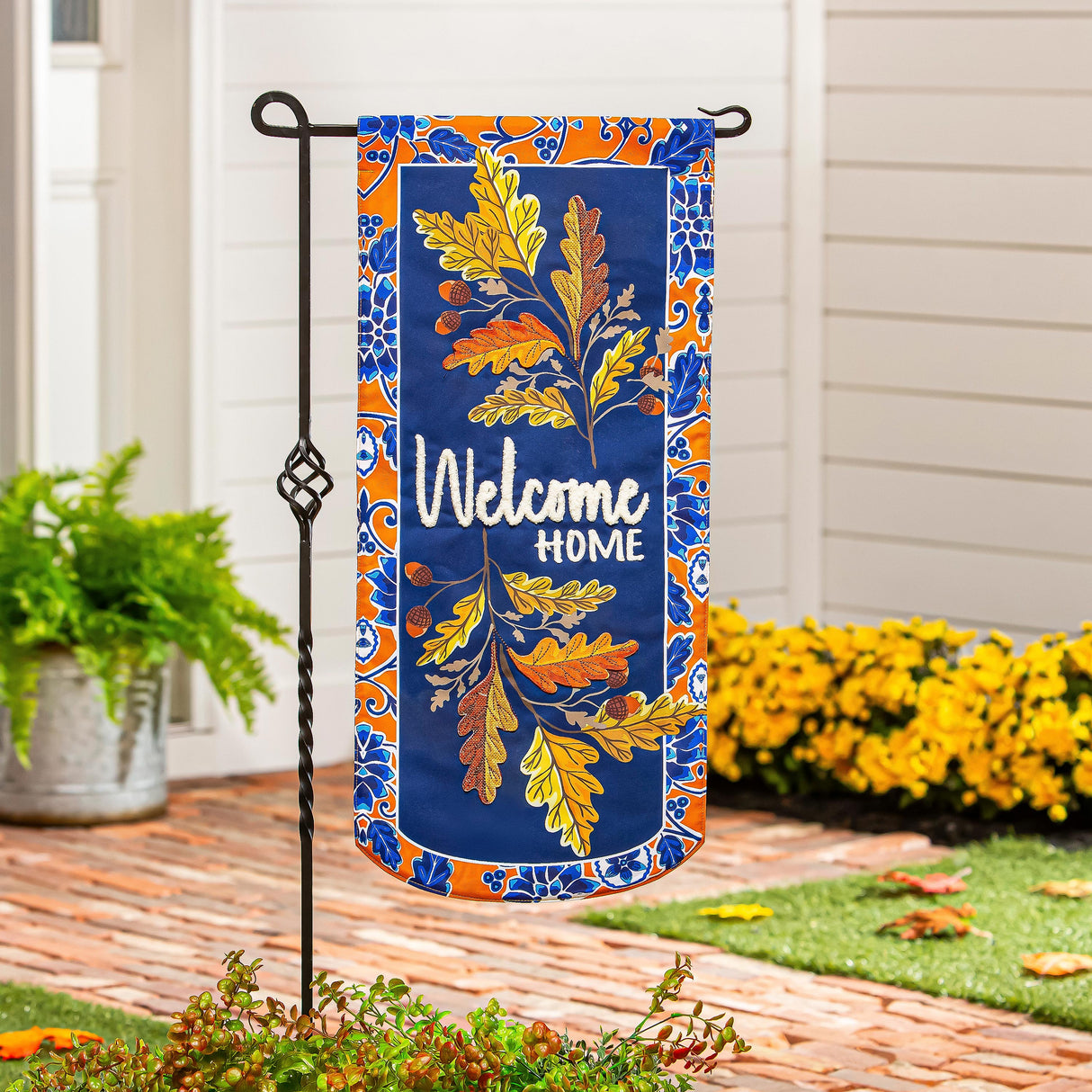 Fall Leaves Welcome Textile