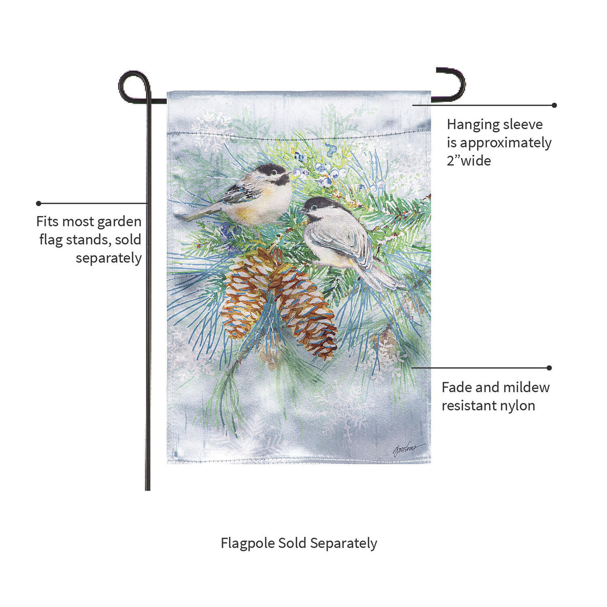 Winter Frost Lustre Garden Flag