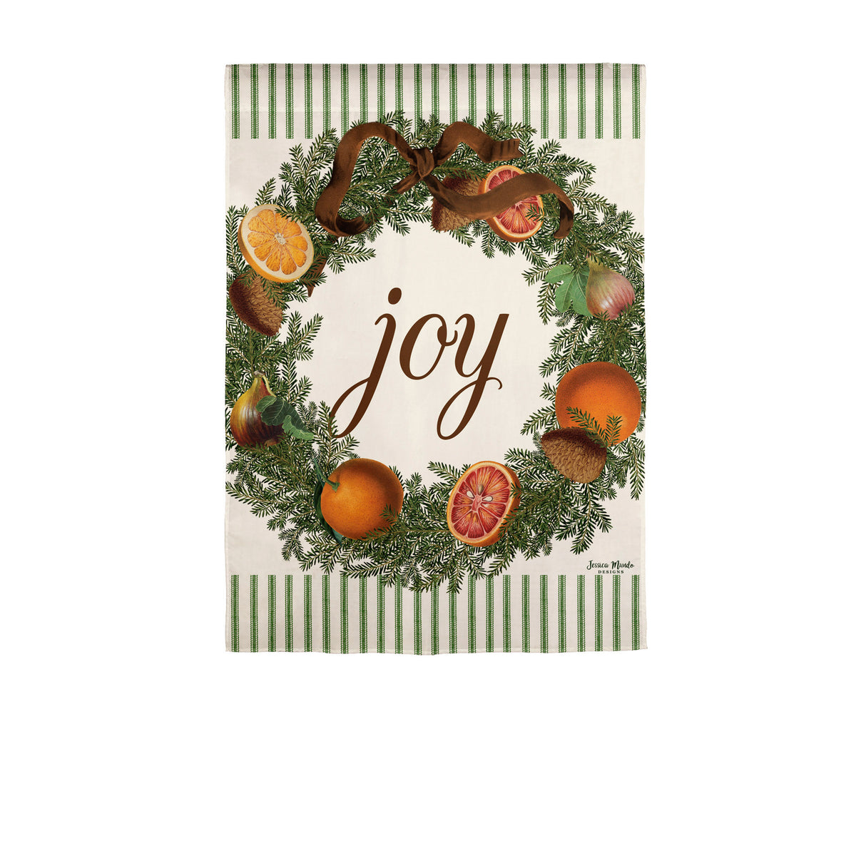 Joy Wreath Moire Garden Flag