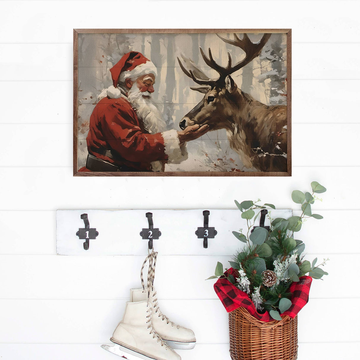 Santa Claus with Reindeer: 24x16