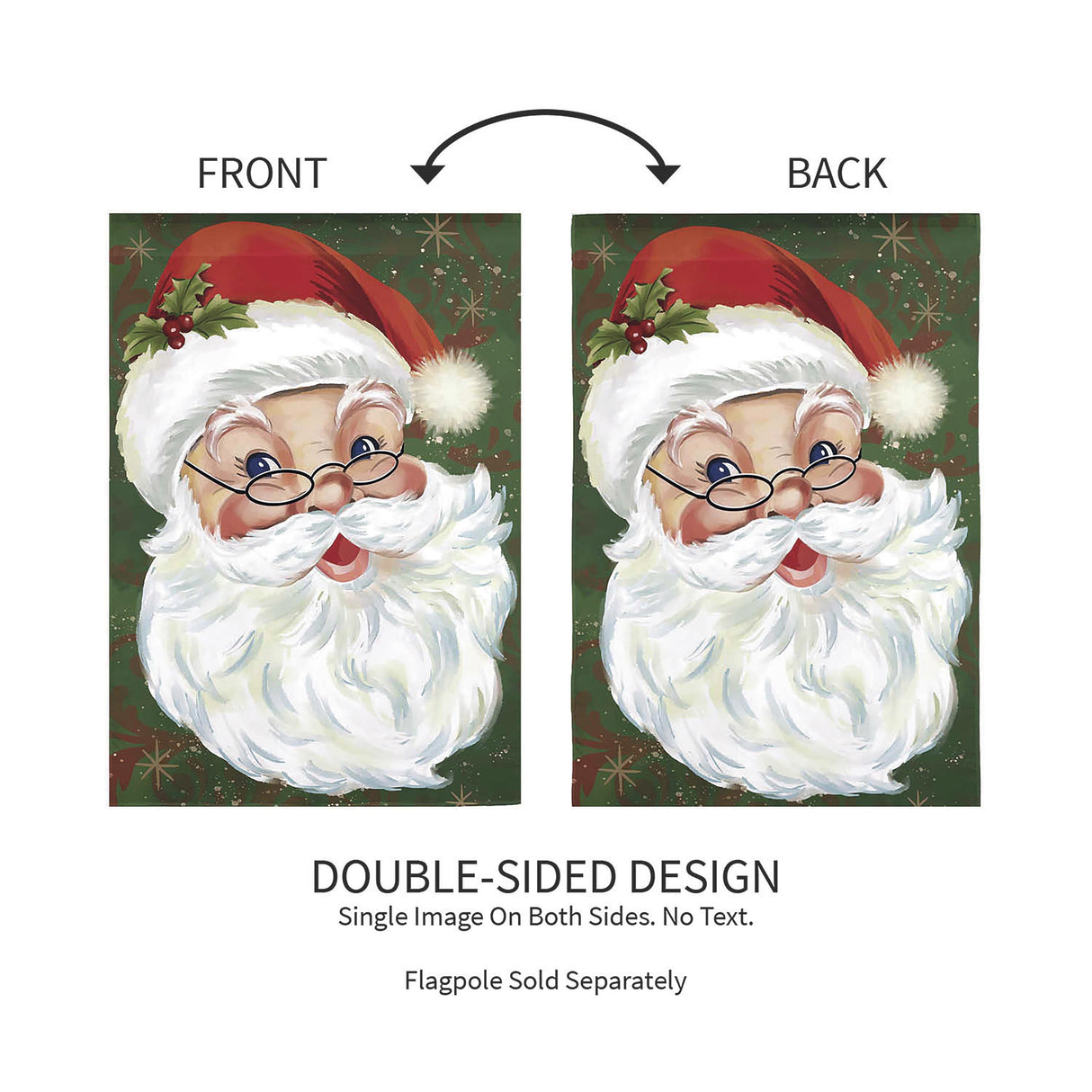 Merry Santa Applique Garden Flag