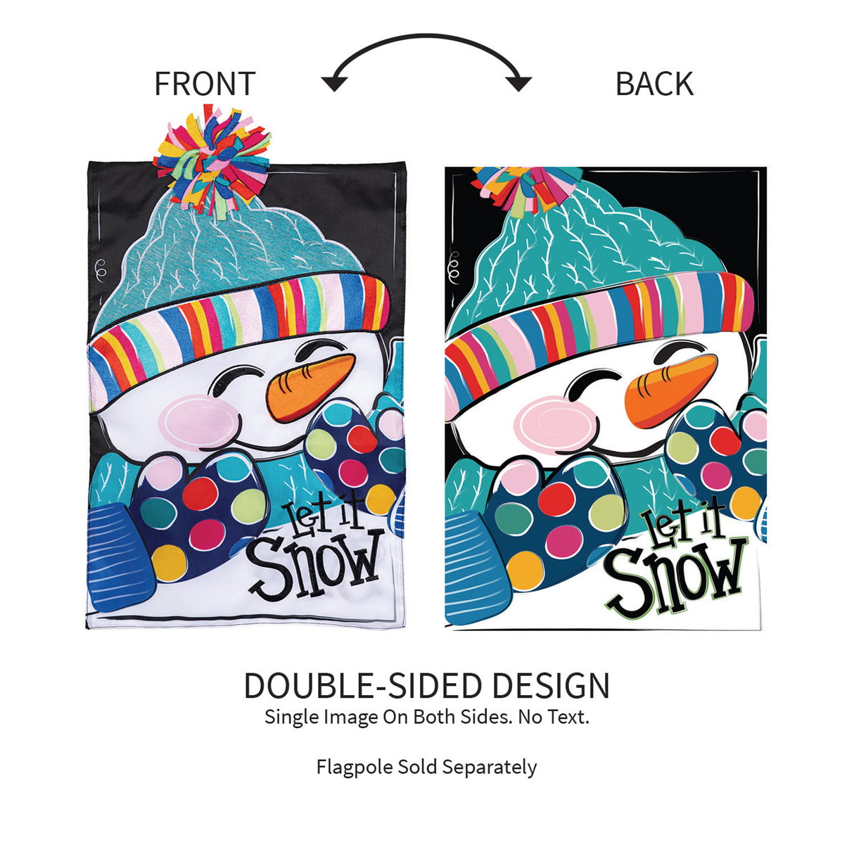 Let It Snow-Man Applique Garden Flag