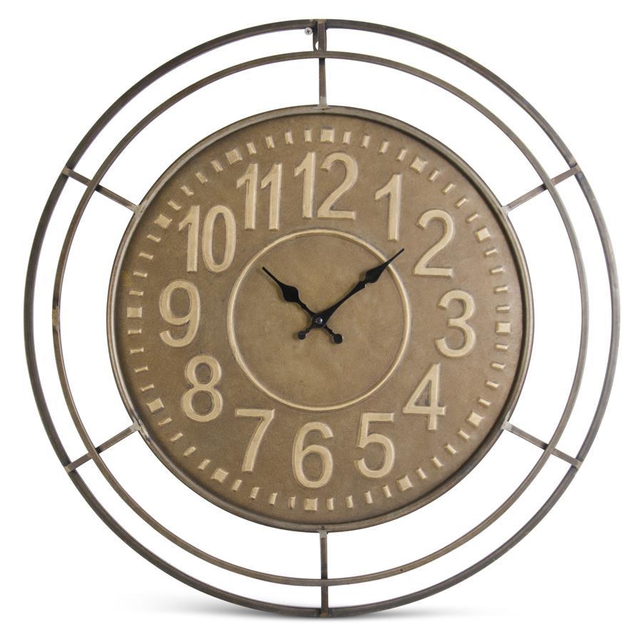 25.5" Round Dark Metal Wall Clock- Pickup only