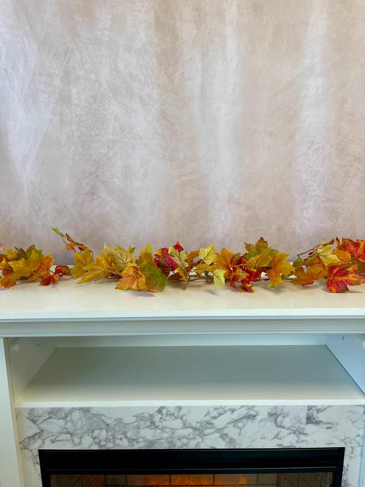 73" Flame Maple Leaf Garland