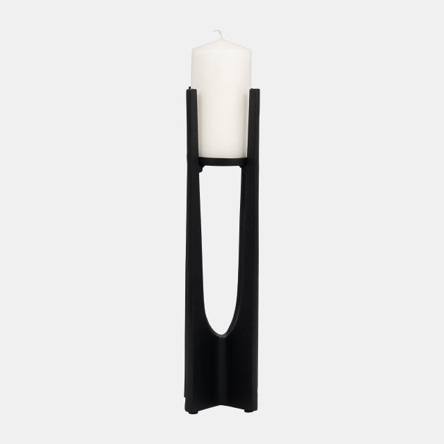 16" Black Pillar Candleholder