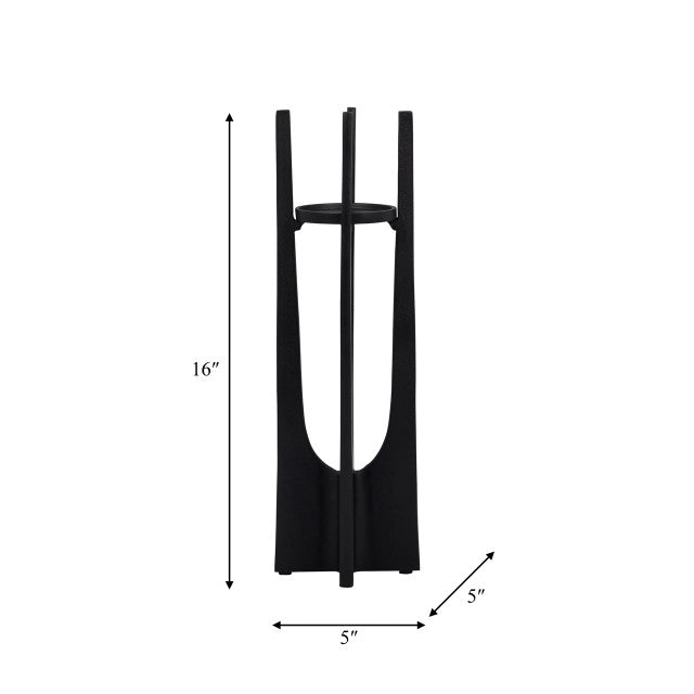 16" Black Pillar Candleholder