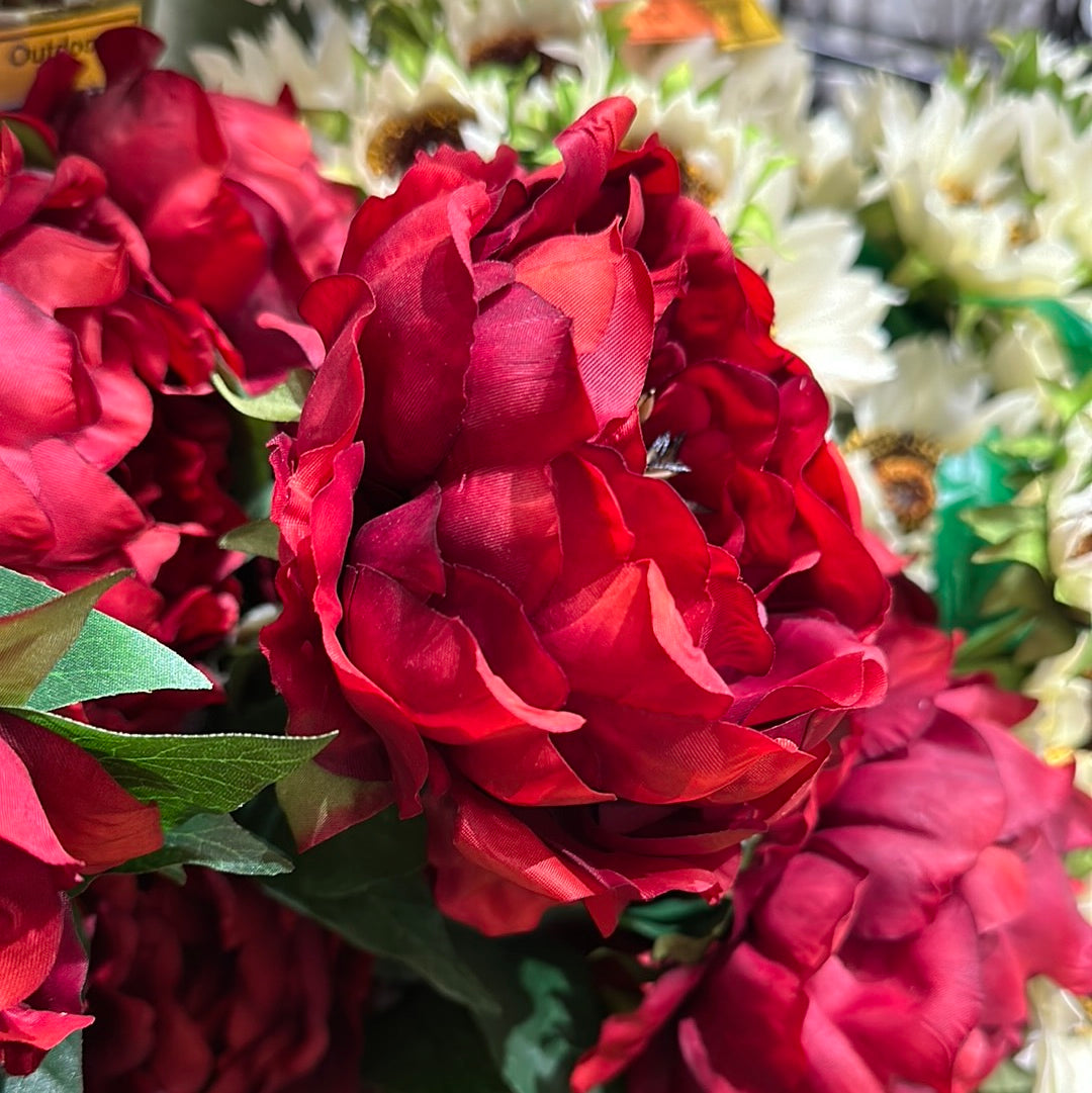 Brick Red Peony Spray
