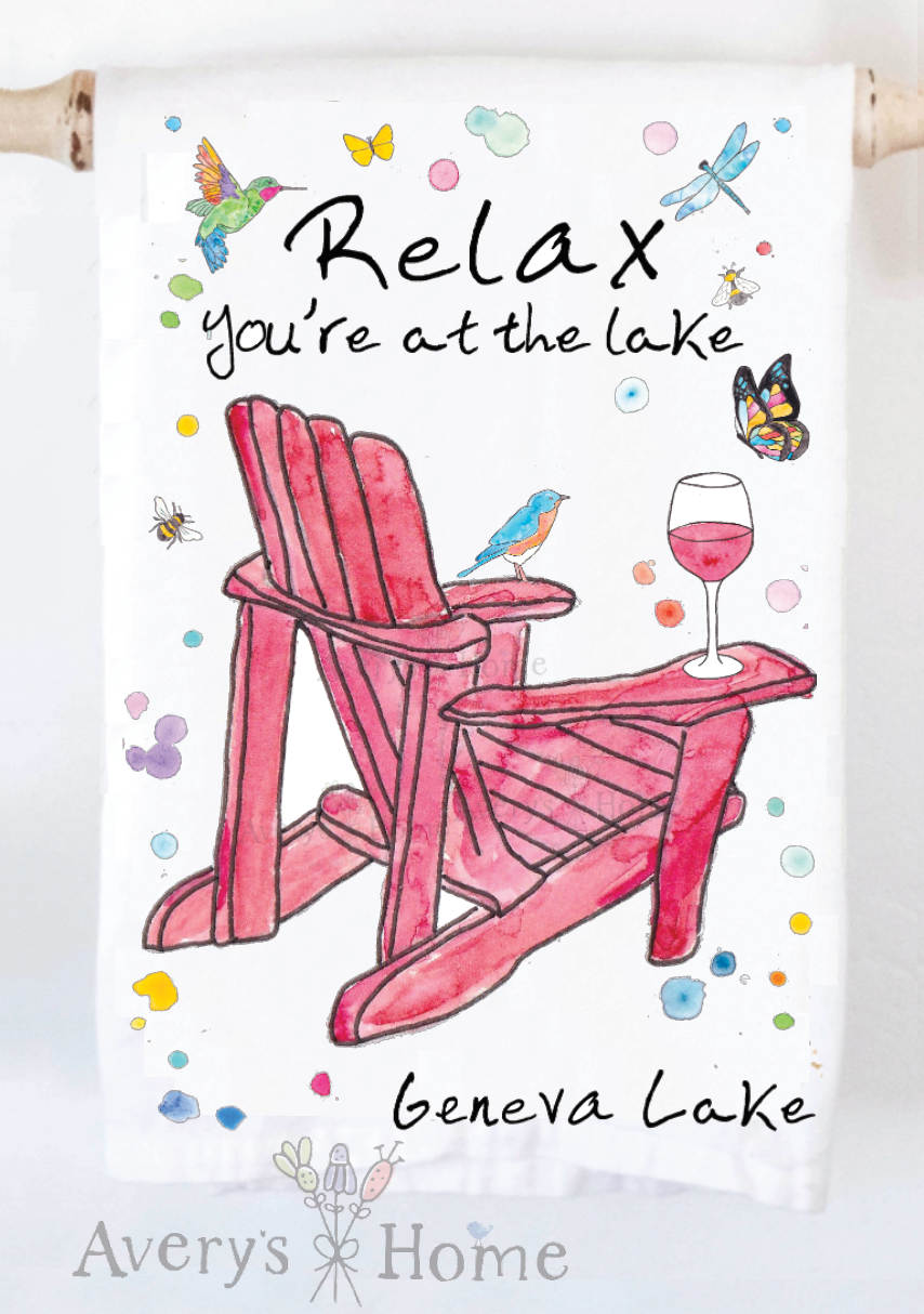 Relax At the Lake Tea Towel