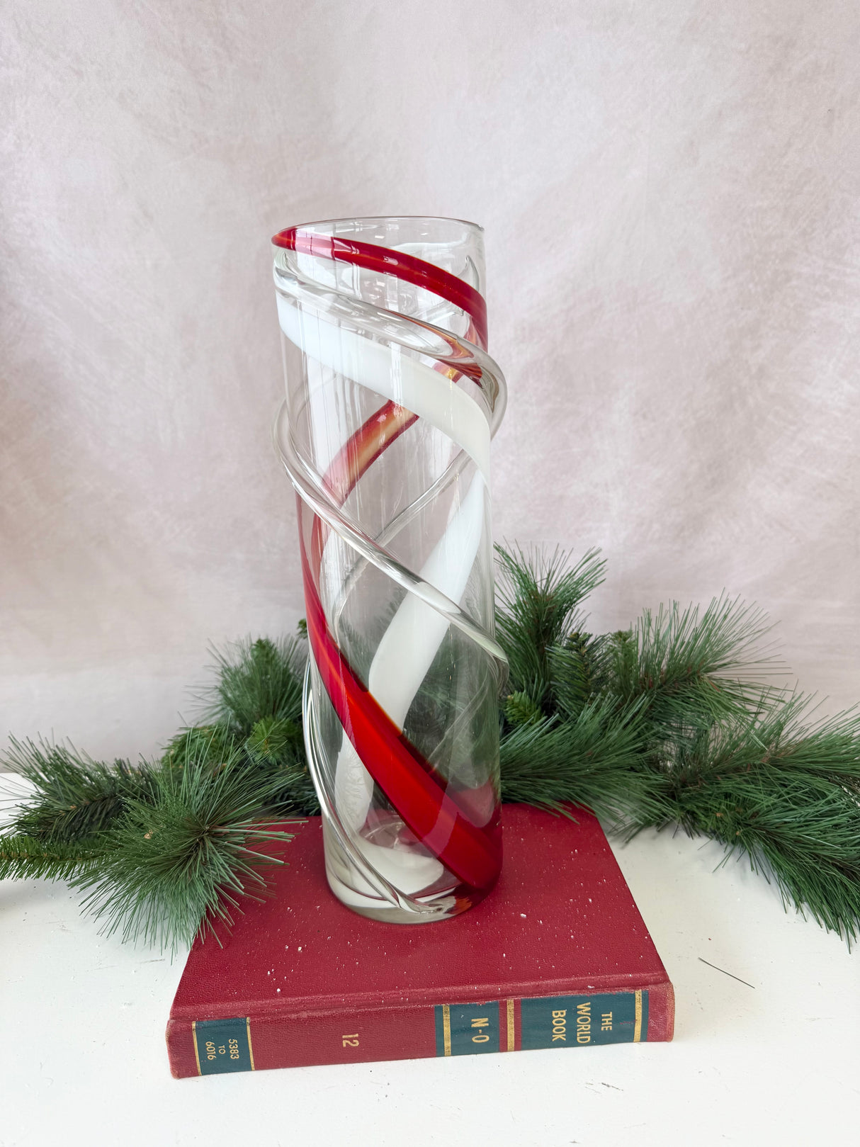 Candy Cane Glass Vase