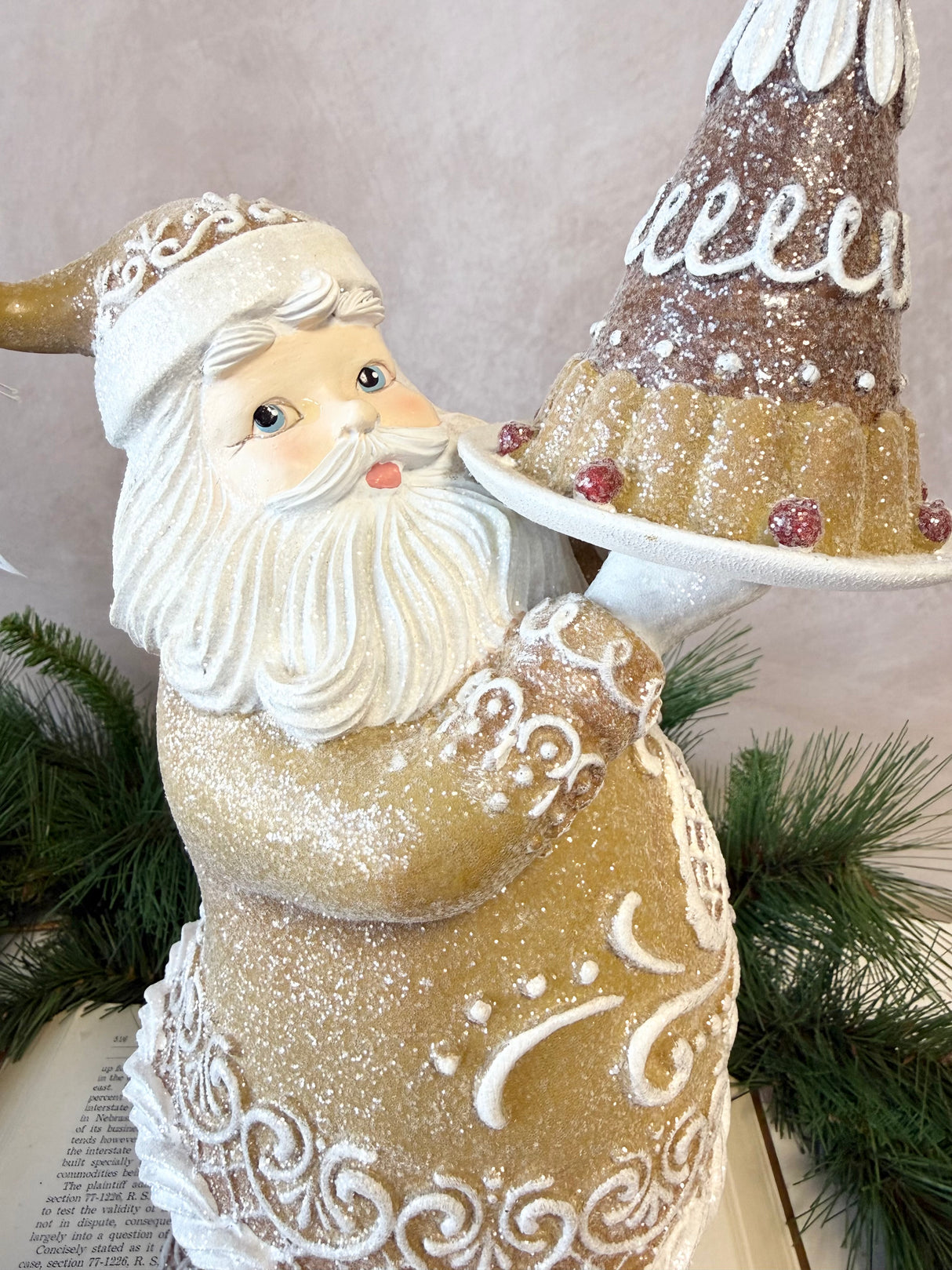 Gingerbread Resin Santa With Cake