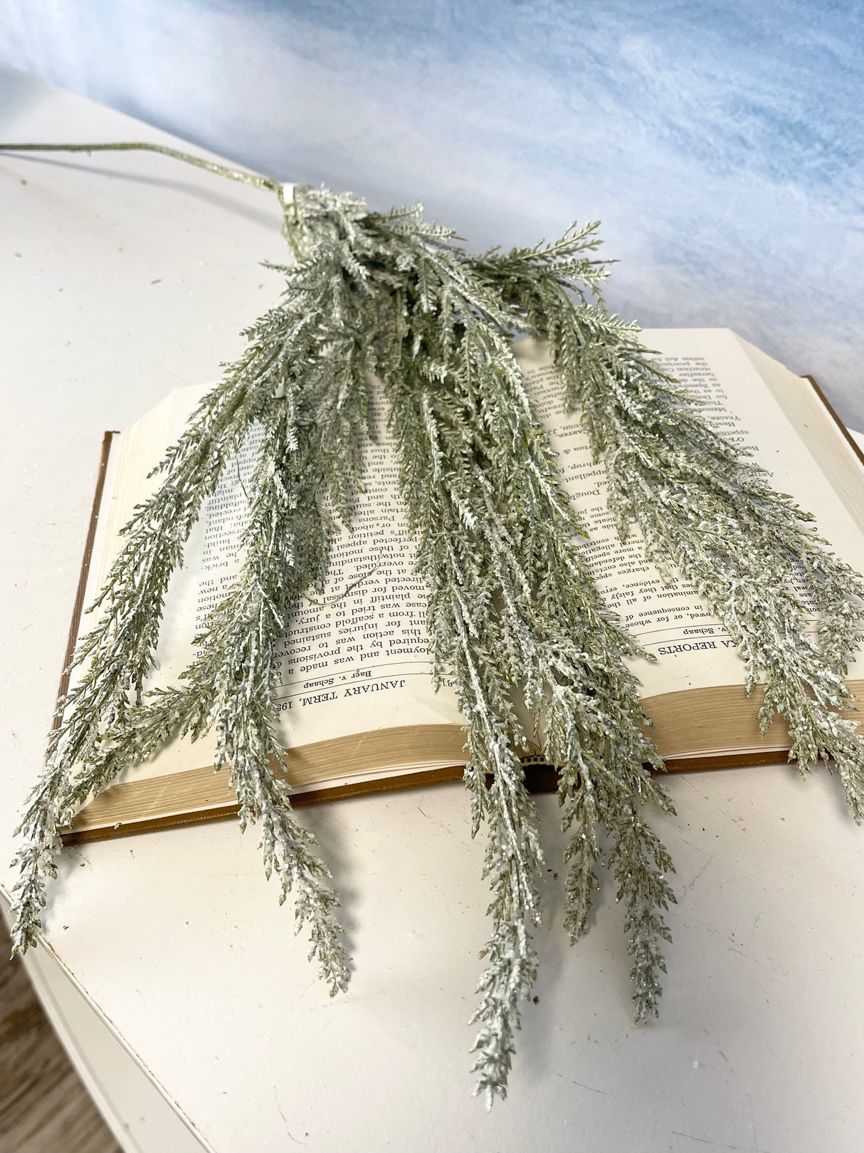 Green Glittered Amaranthus Spray