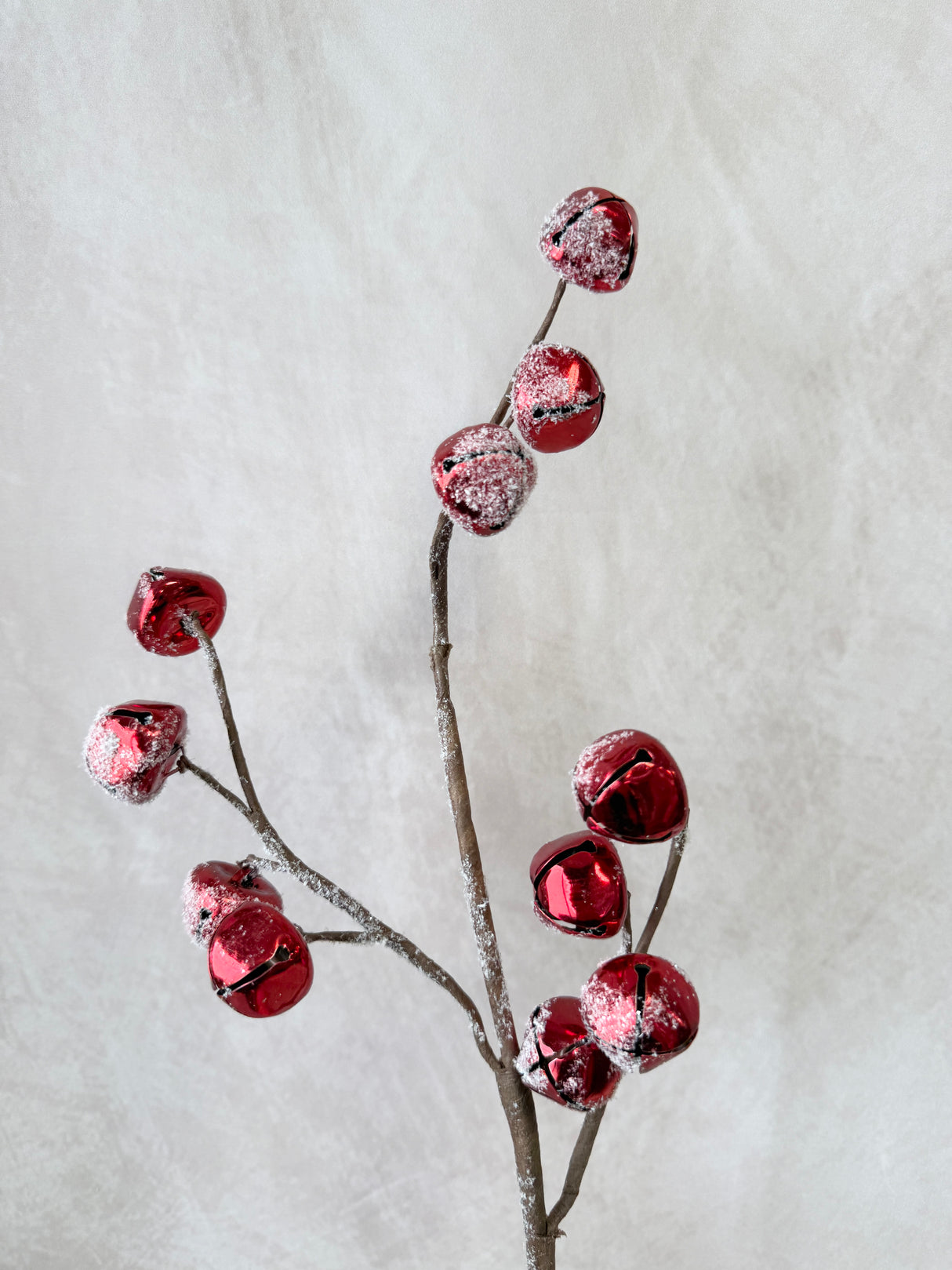 Red Frosted Bells Spray