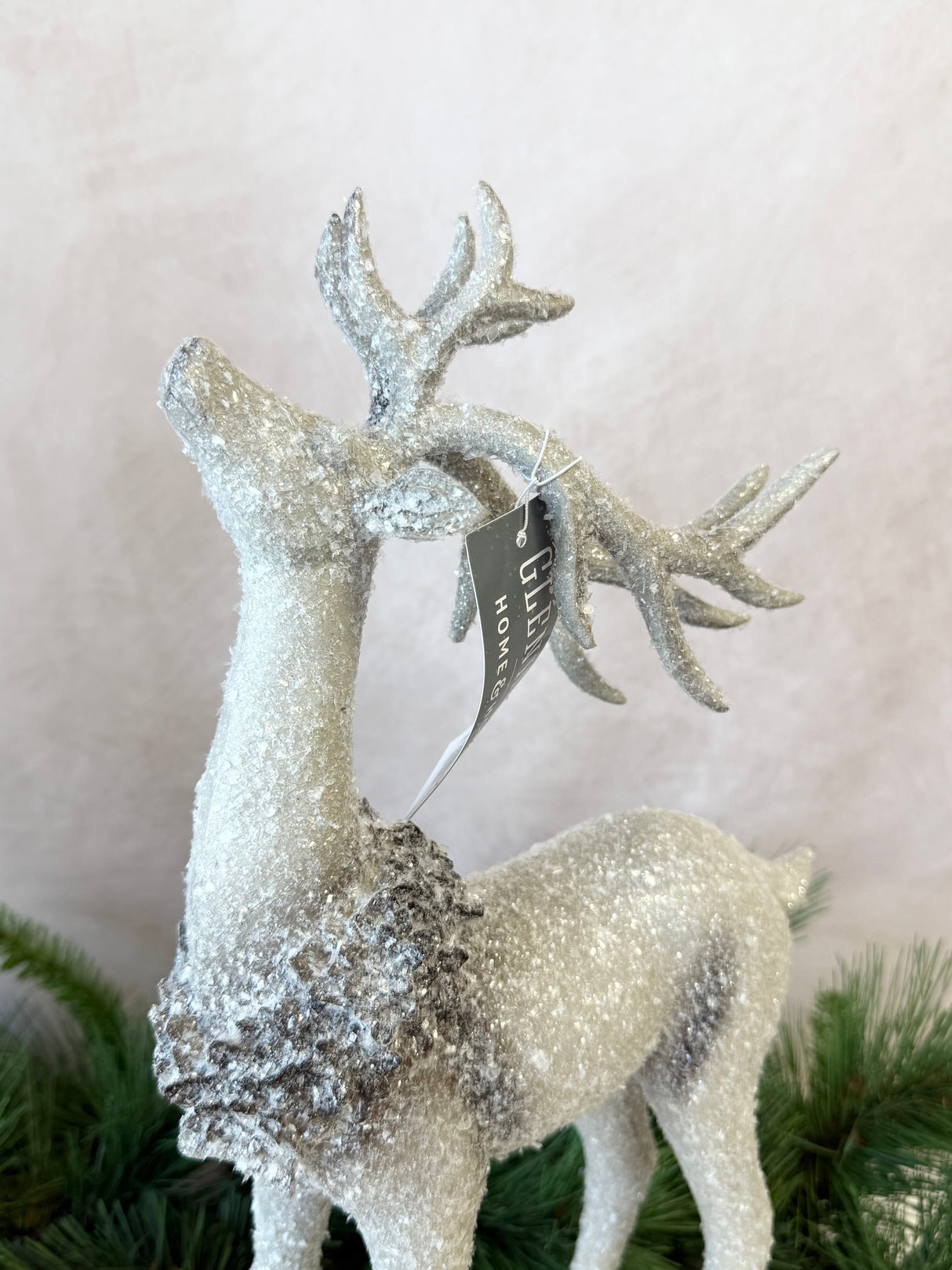 16" Resin Glitter Woodland Deer