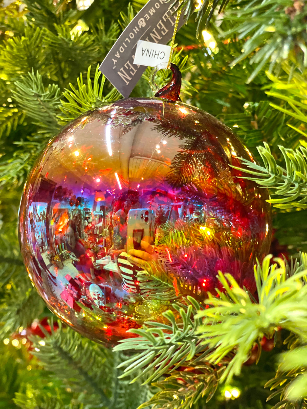 Small Candy Iridescent Glass Ornament