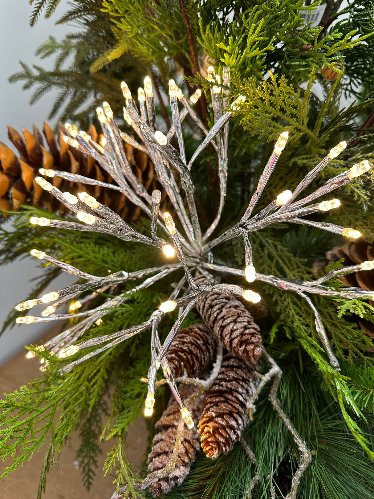 Outdoor 12" Silver Shimmering Starburst