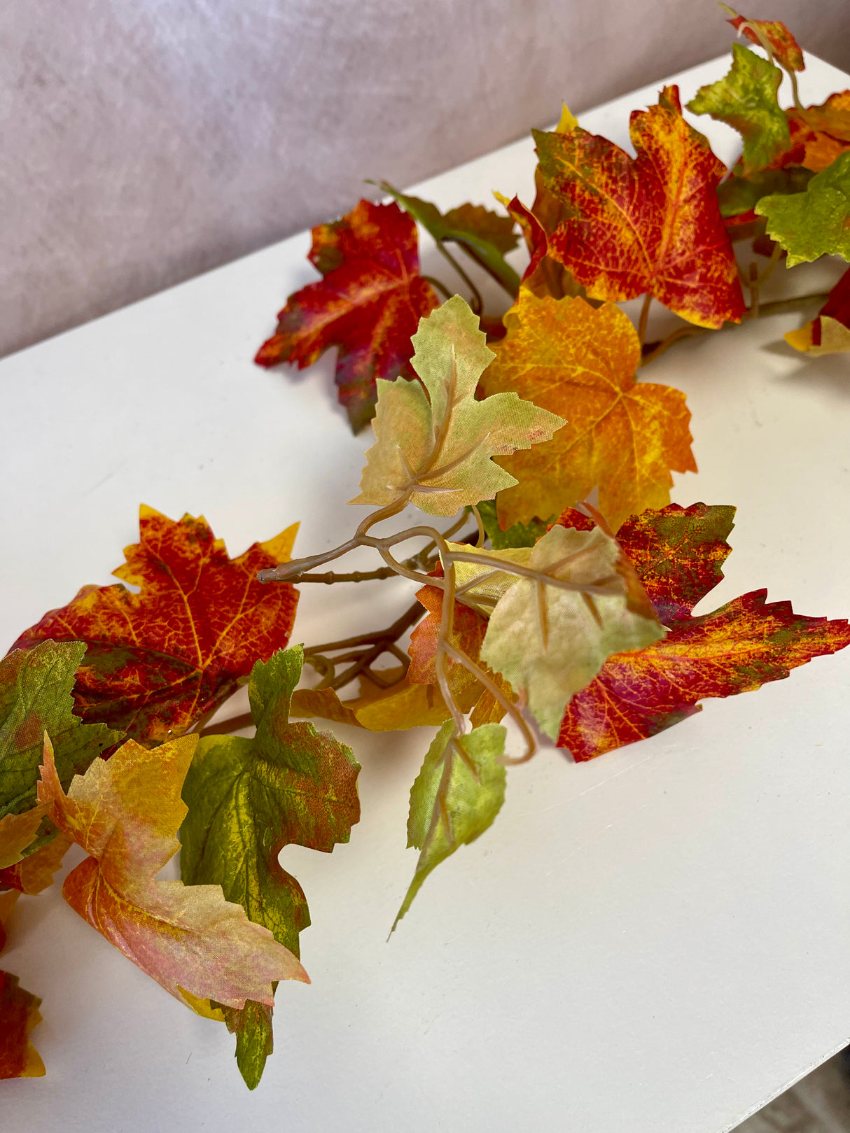 73" Flame Maple Leaf Garland