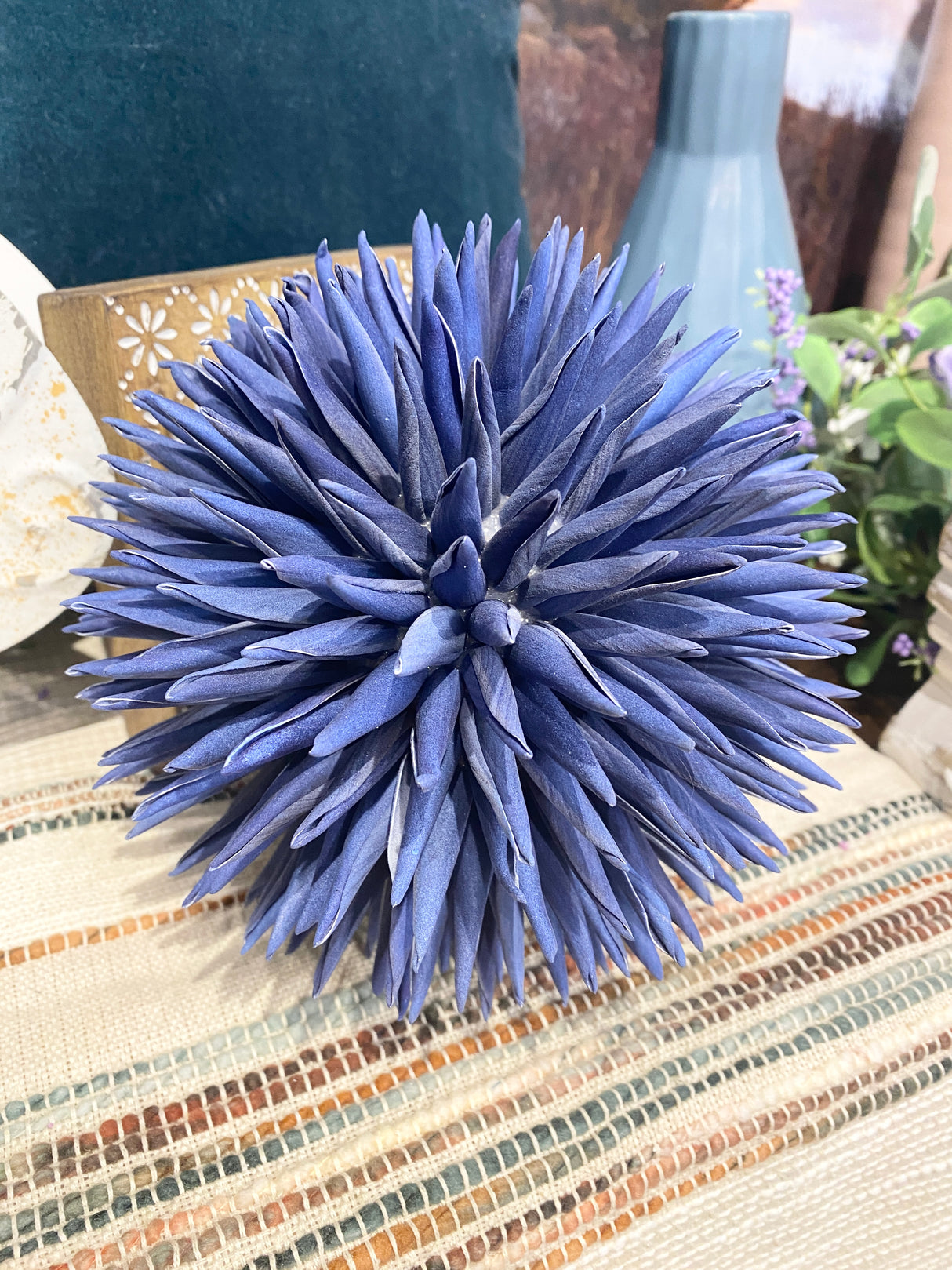 Navy 6" Foam Spike Orb