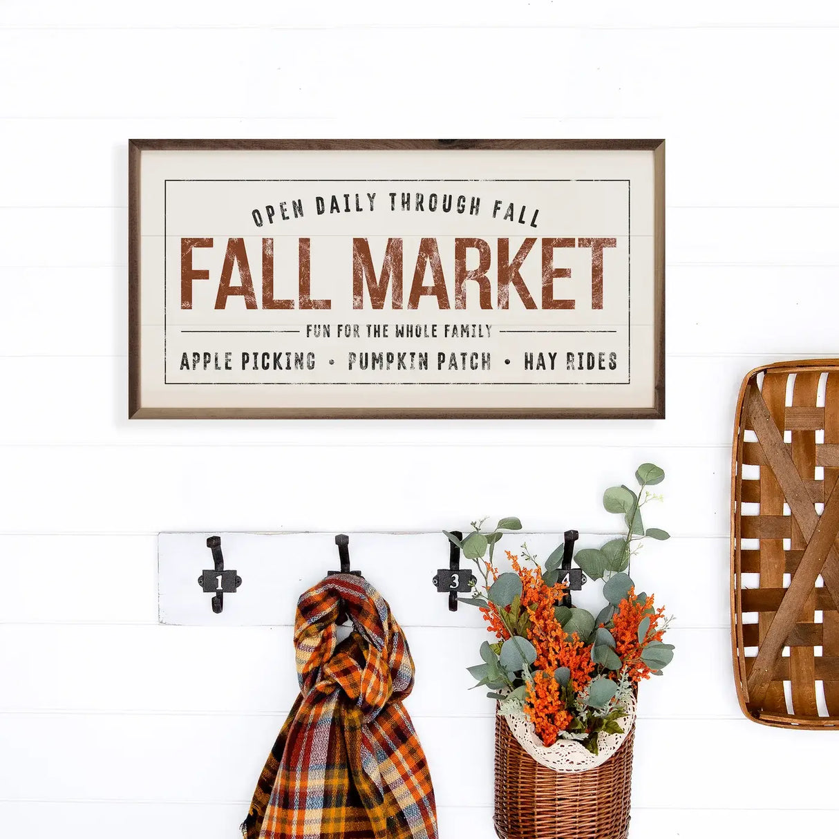 Fall Market White Wood Art