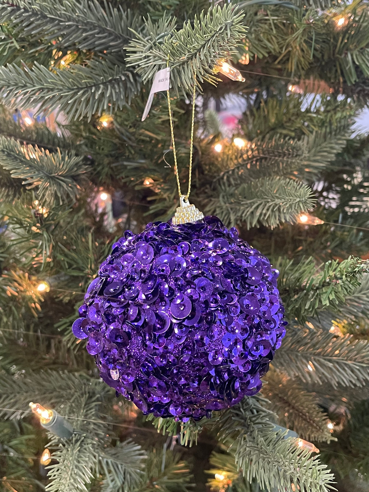 Purple Glamour Sequin Ball Ornament