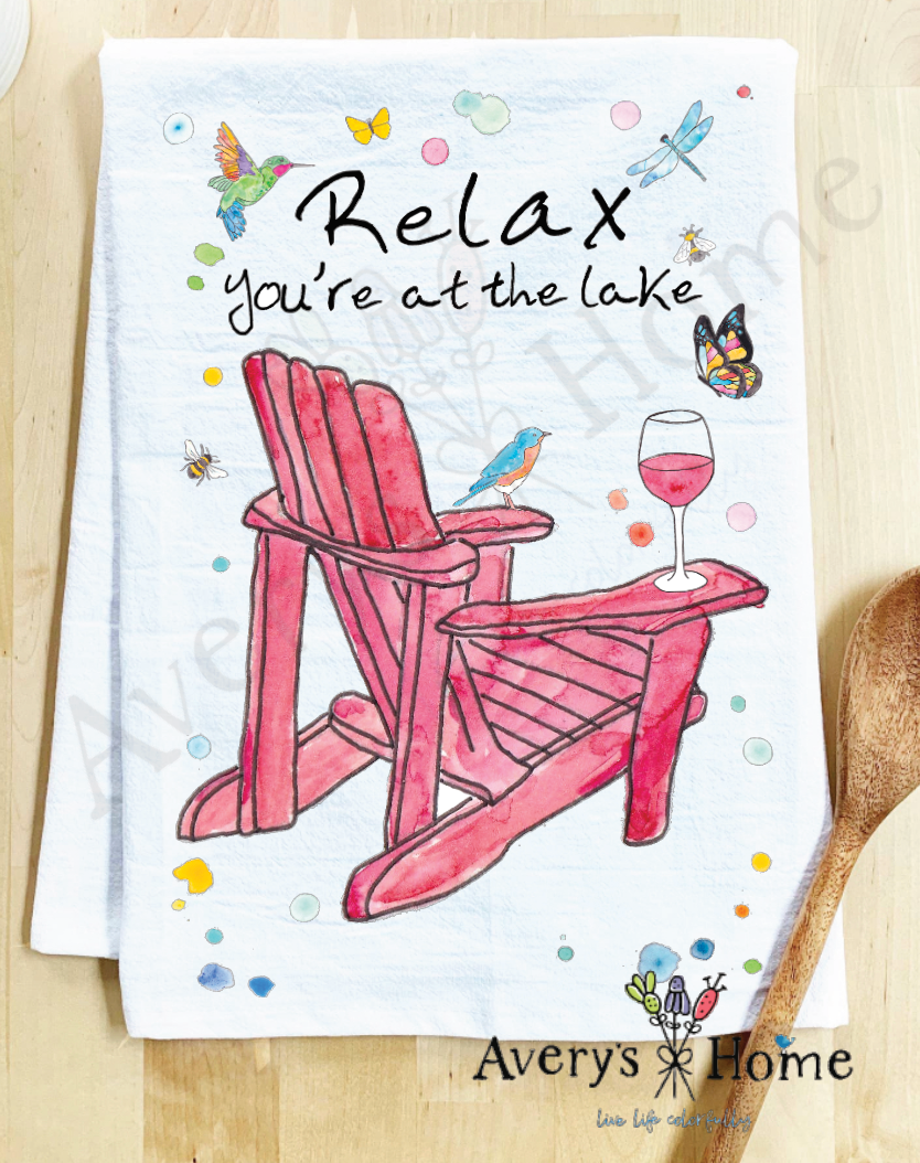 Relax At the Lake Tea Towel