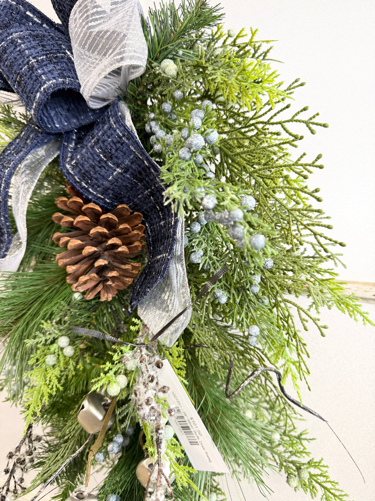 28" Silver Bells Door Swag