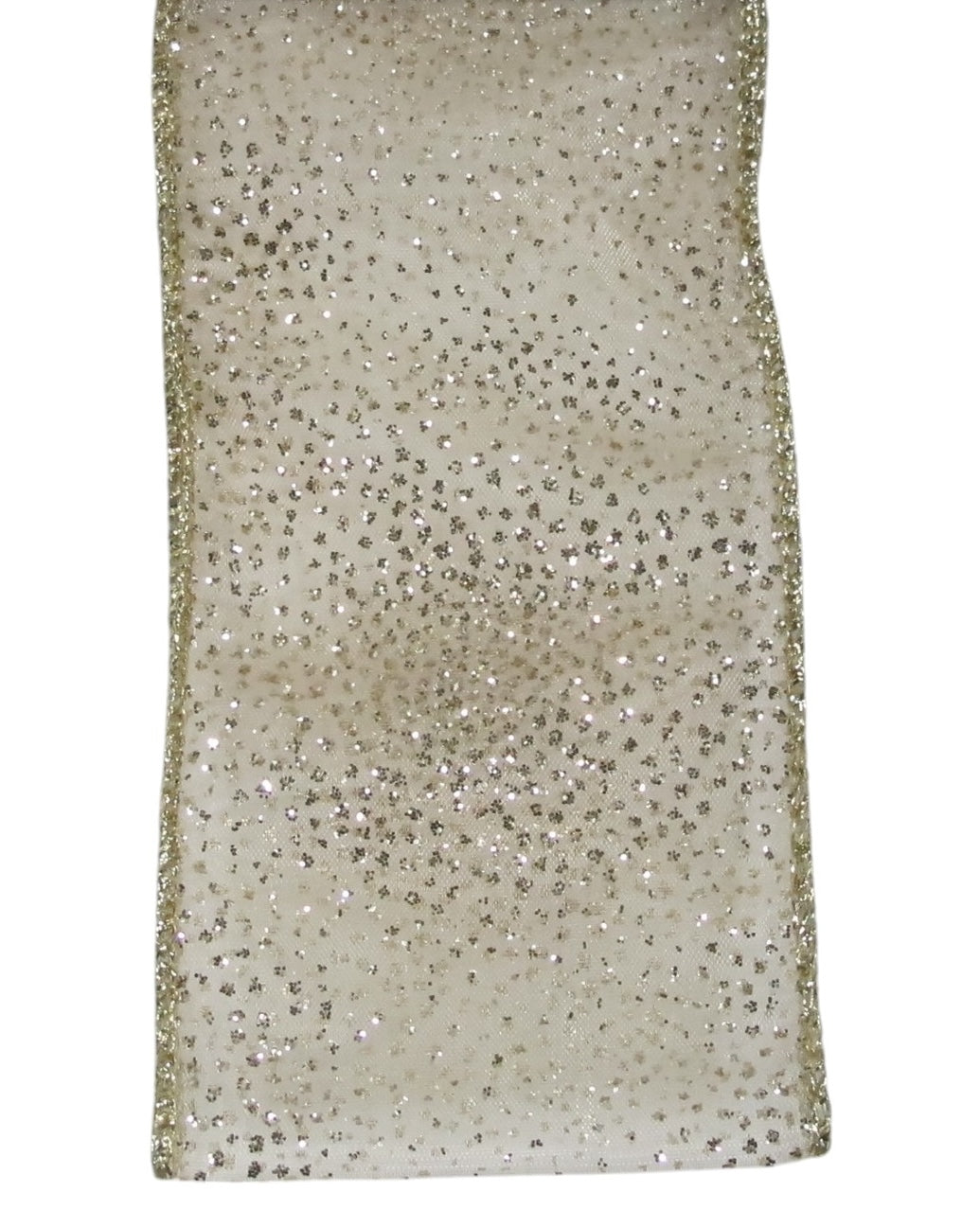 2.5" Sheer Champagne Mini Dots Ribbon Bolt