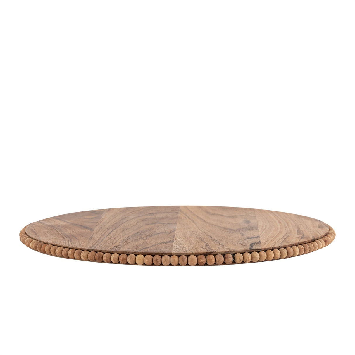 Acacia Wood Beaded Lazy Susan