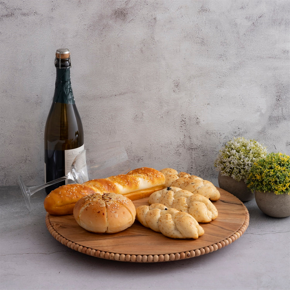 Acacia Wood Beaded Tray