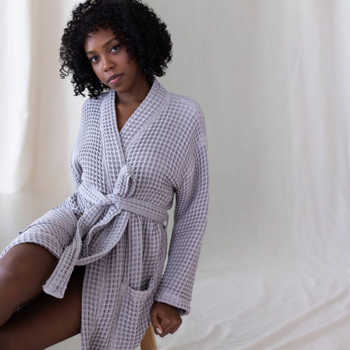 Sage Luxurious Waffle Bathrobe / 3XL
