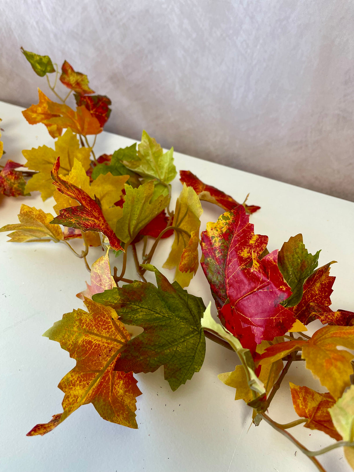 73" Flame Maple Leaf Garland